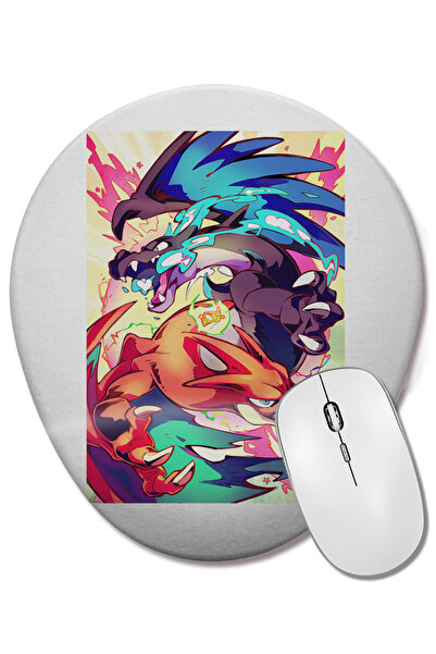 BASKI DÜNYASI POKEMON CHARIZARD MEGA EVO Mouse Pad oval cu suport pentru înch...