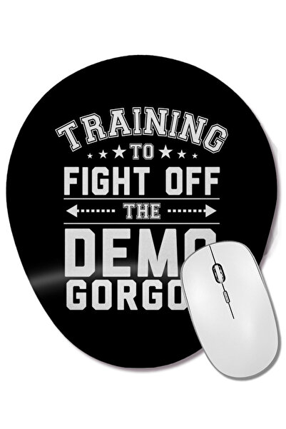 BASKI DÜNYASI Stranger Things Training To Fight Off Demogorgon Mouse Pad oval...