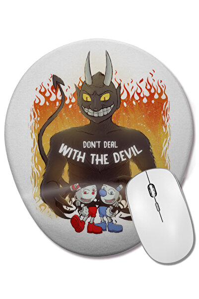 BASKI DÜNYASI Cuphead 01 Mouse Pad oval cu suport pentru încheietura mâinii