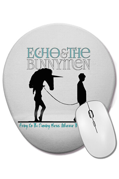 BASKI DÜNYASI Echo The Bunnymen - Dancing Horses Mouse Pad oval cu suport pen...