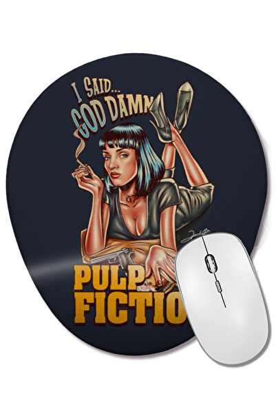 BASKI DÜNYASI Pulp Fiction I Said Goddamn Mouse Pad oval cu suport pentru înc...