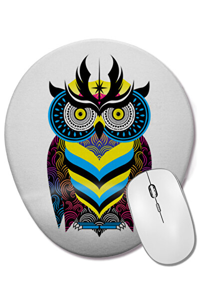 BASKI DÜNYASI Mouse Pad oval cu suport pentru încheietura mâinii King Owl Col...