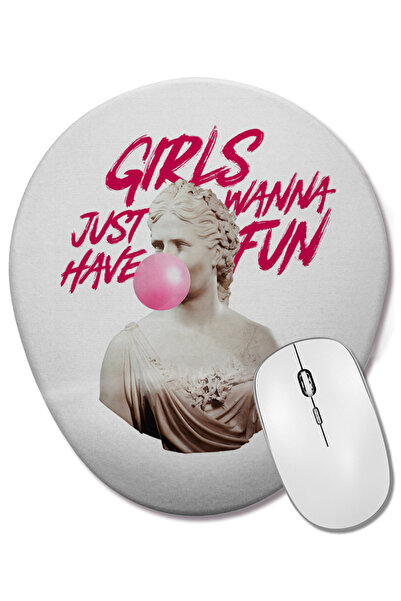 BASKI DÜNYASI Mouse Pad oval pentru fete, doar pentru a se distrage, cu supor...