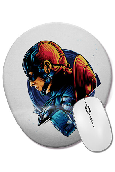 BASKI DÜNYASI Mouse Pad oval Captain America cu suport pentru încheietura mâinii