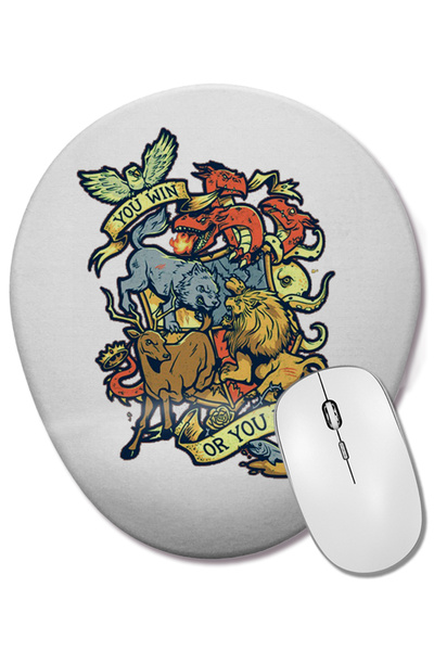 BASKI DÜNYASI Mouse Pad oval cu suport pentru încheietura mâinii, câștigă sau...