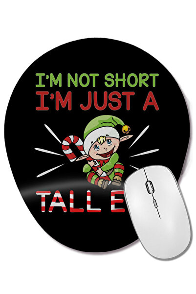 BASKI DÜNYASI Amuzant, nu sunt mic, sunt doar un elf înalt. Mouse pad oval cu...