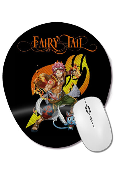 BASKI DÜNYASI Mouse Pad oval Fairy Tail Natsu Dragneel Happy Anime Manga cu s...