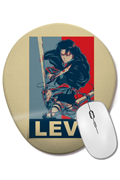 BASKI DÜNYASI Levi Ackerman Attack On Titan 02 Mouse Pad oval cu suport pentr...