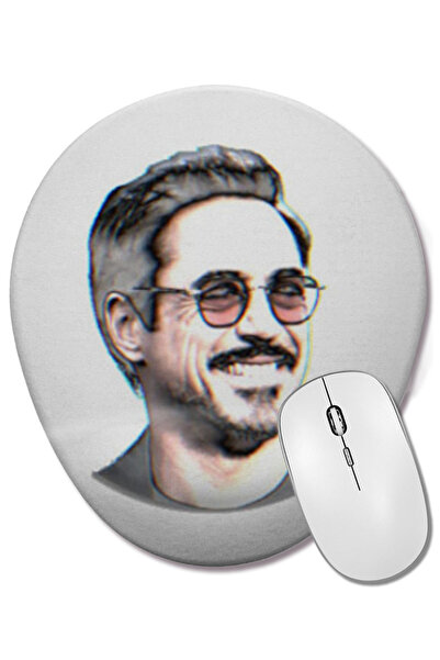 BASKI DÜNYASI Mouse Pad oval Robert Downey Jr cu suport pentru încheietura mâ...