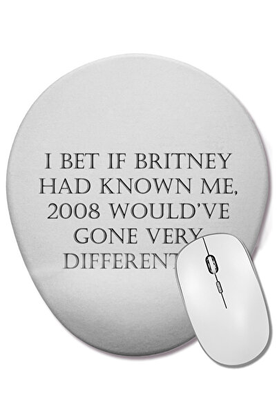 BASKI DÜNYASI Mouse Pad oval Britney Brag cu suport pentru încheietura mâinii
