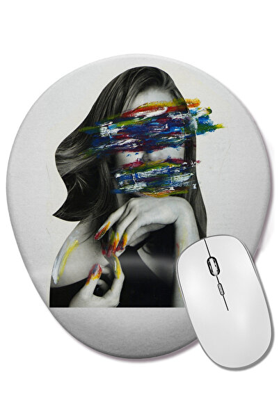 BASKI DÜNYASI Mouse Pad oval cu suport pentru încheietura mâinii, auto-cenzurat