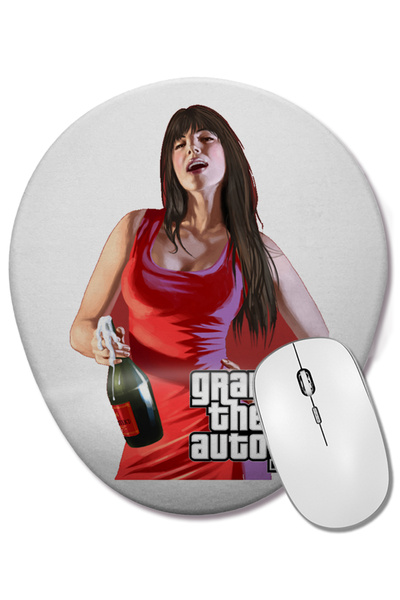 BASKI DÜNYASI Mouse Pad oval Grand Theft Auto IV pentru femei cu suport pentru încheietura mâinii