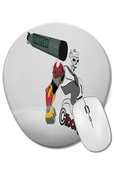 BASKI DÜNYASI Mouse Pad oval Ciborg cu suport pentru încheietura mâinii