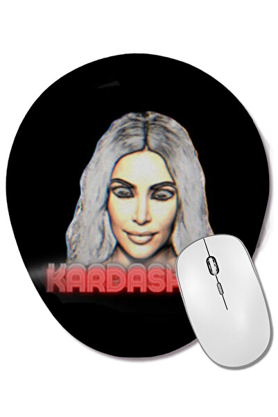 BASKI DÜNYASI Mouse Pad oval cu suport pentru încheietura mâinii Kim Kardashian