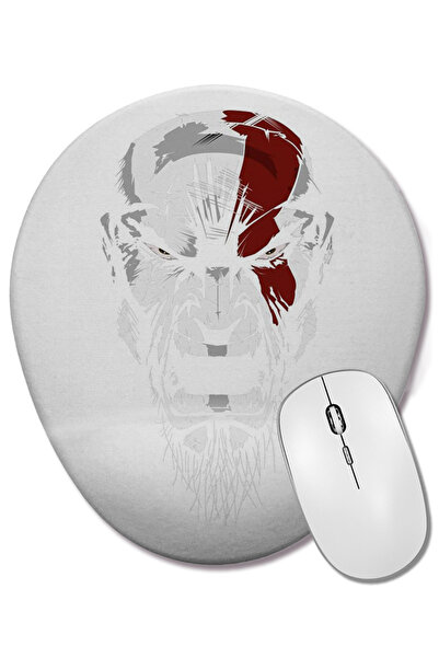 BASKI DÜNYASI God Of War Kratos Mouse Pad oval cu suport pentru încheietura m...