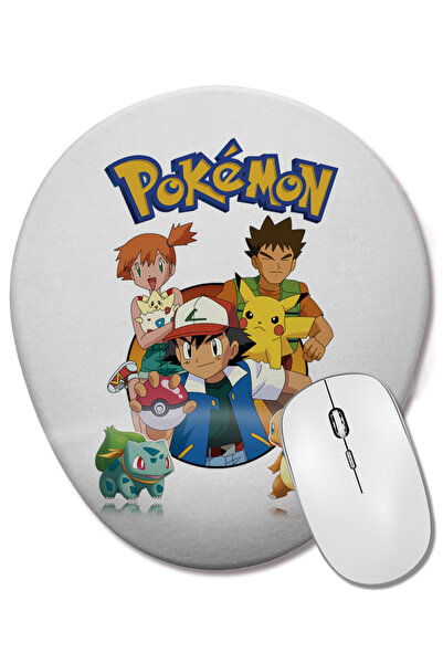 BASKI DÜNYASI Pokemon All In One Mouse Pad oval cu suport pentru încheietura ...