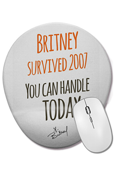BASKI DÜNYASI Britney Survived 2007 Mouse Pad oval cu suport pentru încheietura mâinii