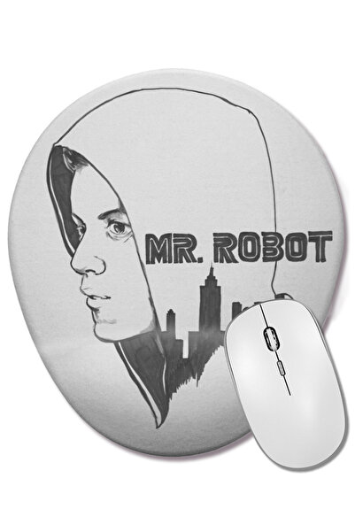 BASKI DÜNYASI Mouse Pad oval Mr Robot 01 cu suport pentru încheietura mâinii