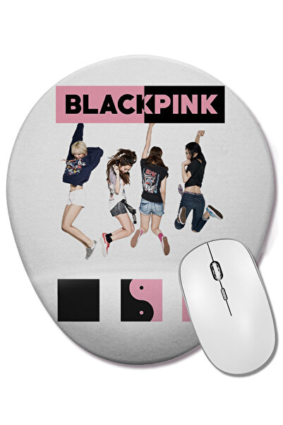 BASKI DÜNYASI Mouse Pad oval Blackpink cu suport pentru încheietura mâinii
