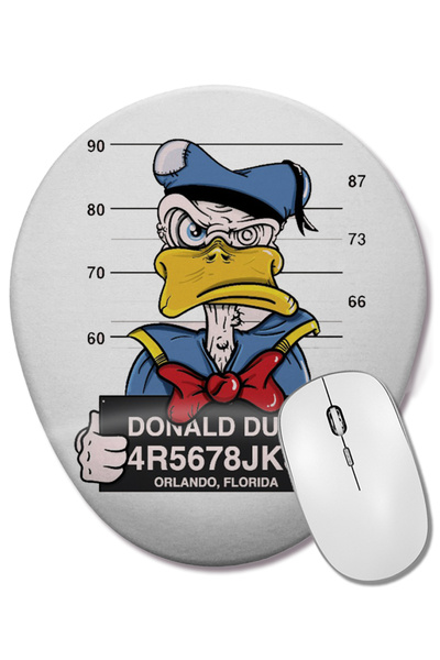 BASKI DÜNYASI Овална подложка за мишка с опора за китката с Доналд Дък