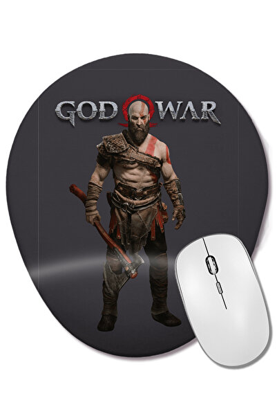 BASKI DÜNYASI God Of War Kratos Mouse Pad oval cu suport pentru încheietura m...