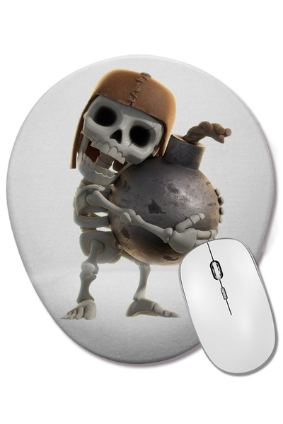BASKI DÜNYASI Mouse Pad oval cu schelet care poartă o bombă Clash of Clans Cl...