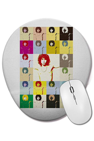 BASKI DÜNYASI Mouse Pad oval cu suport pentru încheietura mâinii Jim Morrison