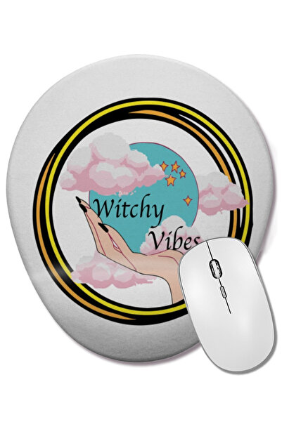 BASKI DÜNYASI Mouse Pad oval Witchy Vibes cu suport pentru încheietura mâinii