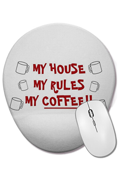 BASKI DÜNYASI Mouse Pad oval Knives Out Coffee cu suport pentru încheietura m...