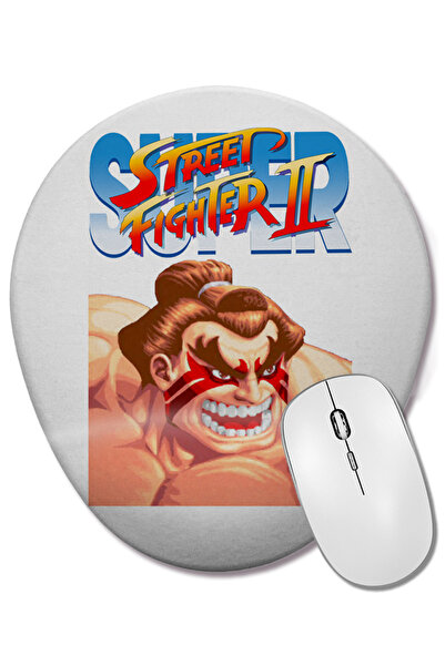 BASKI DÜNYASI Mouse Pad oval Street Fighter 2 Guile cu suport pentru încheiet...