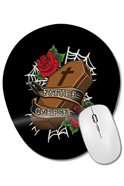 BASKI DÜNYASI Funny Future Corpse Coffin Pastel Goth Horror Pun Mouse Pad ova...