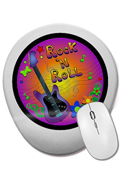 BASKI DÜNYASI Mouse Pad oval colorat Rock'n Roll cu suport pentru încheietura...