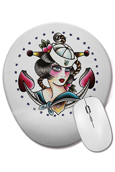 BASKI DÜNYASI Mouse Pad oval Marinheira cu suport pentru încheietura mâinii