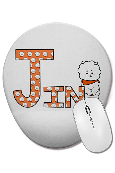 BASKI DÜNYASI Bts întâlneste Bt21 Jin Mouse Pad oval cu suport pentru încheie...