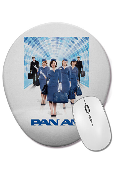 BASKI DÜNYASI Pan Am Defunct Airline 01 Mouse Pad oval cu suport pentru încheietura mâinii