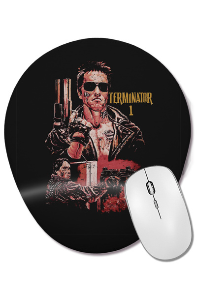 BASKI DÜNYASI Mouse Pad oval Terminator cu suport pentru încheietura mâinii