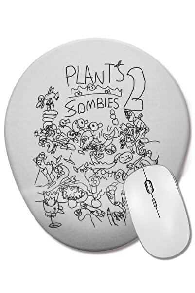 BASKI DÜNYASI Mouse Pad oval Plants vs Zombies Doodle Up cu suport pentru înc...