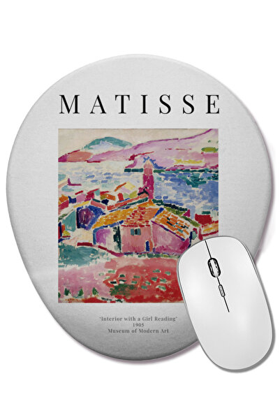 BASKI DÜNYASI Хенри Матис Изглед от Колиур Изложба Овална подложка за мишка с...
