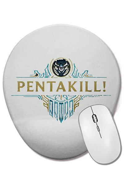 BASKI DÜNYASI Mouse Pad oval Penta Kill cu suport pentru încheietura mâinii