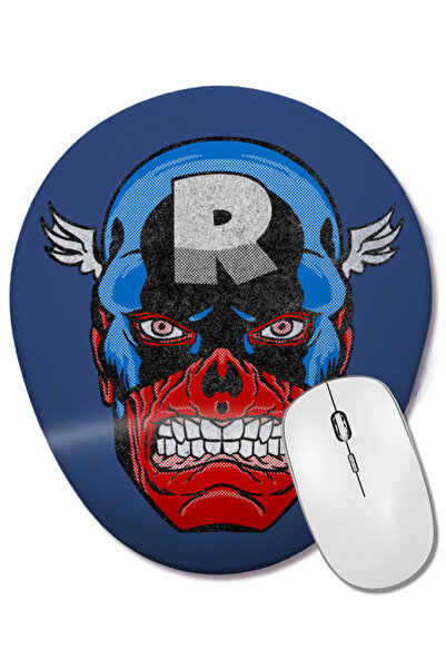 BASKI DÜNYASI Mouse Pad oval Captain America cu suport pentru încheietura mâinii