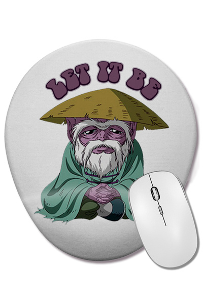 BASKI DÜNYASI Let it Be Mouse Pad oval cu suport pentru încheietura mâinii