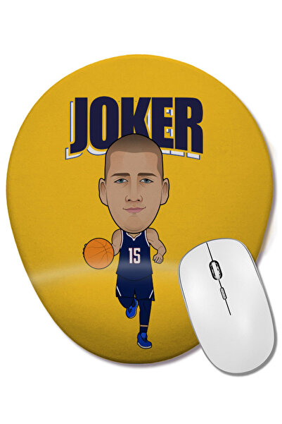 BASKI DÜNYASI Οβάλ ποντίκι ποντικοπολίτης με στήριγμα καρπού Nikola Jokic Joker