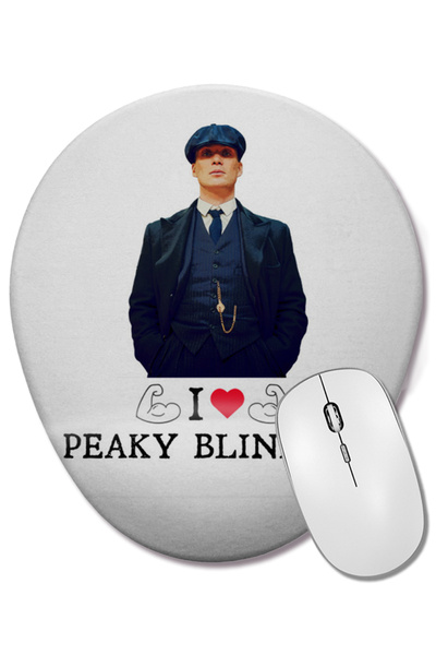 BASKI DÜNYASI Peaky Blinders 02 Mouse Pad oval cu suport pentru încheietura m...