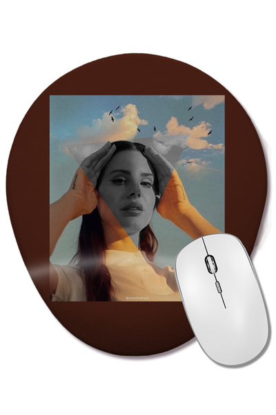 BASKI DÜNYASI Mouse Pad oval Lana Del Rey cu suport pentru încheietura mâinii