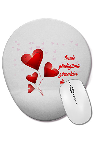 BASKI DÜNYASI Δώρο για την Ημέρα του Αγίου Βαλεντίνου 088 Οβάλ ποντίκι με υπο...