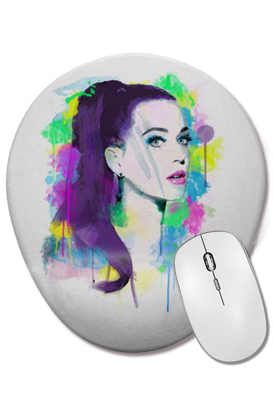 BASKI DÜNYASI Mouse Pad oval Katy Perry cu suport pentru încheietura mâinii