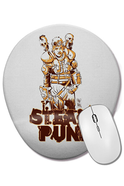 BASKI DÜNYASI Mouse Pad oval SteamPunk cu suport pentru încheietura mâinii