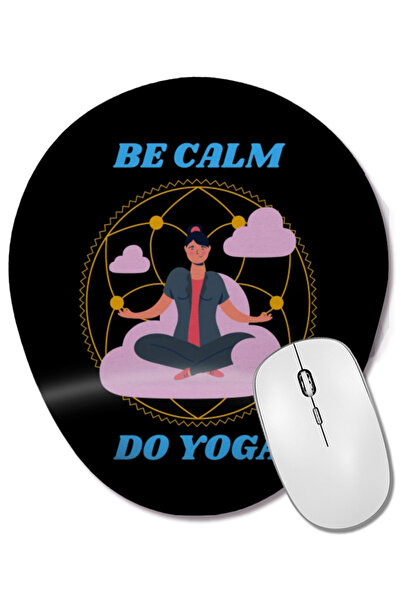 BASKI DÜNYASI Mouse Pad oval Yoga Calm cu suport pentru încheietura mâinii