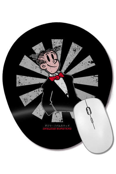 BASKI DÜNYASI Mouse Pad oval retro japonez Dagwood Bumstead cu suport pentru ...