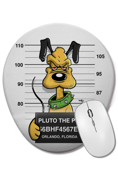 BASKI DÜNYASI Mouse Pad oval Pluto The Pup cu suport pentru încheietura mâinii